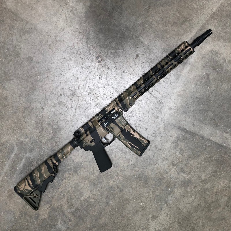 AR-15 Tiger Stripe Finish by Web User | Cerakote