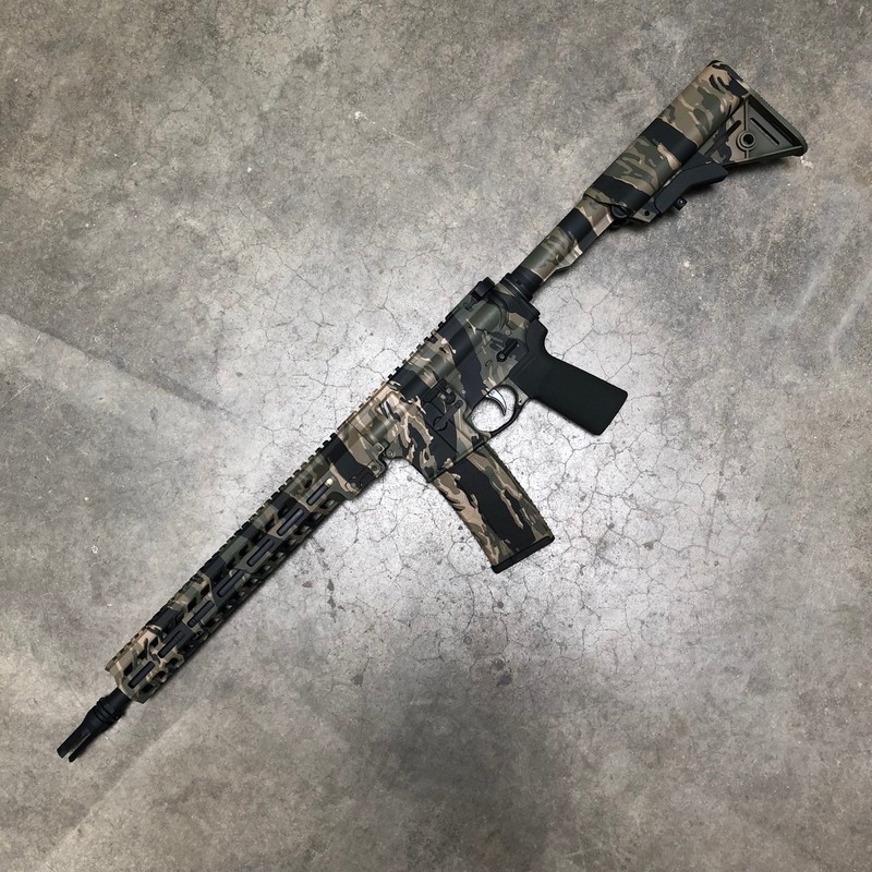 AR-15 Tiger Stripe Finish by Web User | Cerakote