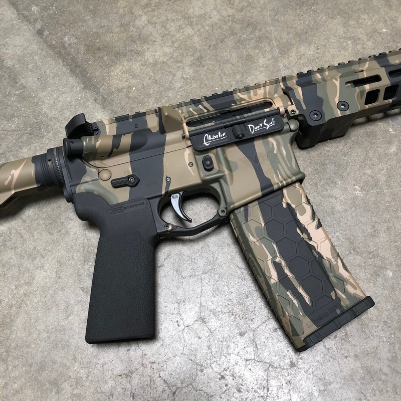 AR-15 Tiger Stripe Finish by Web User | Cerakote