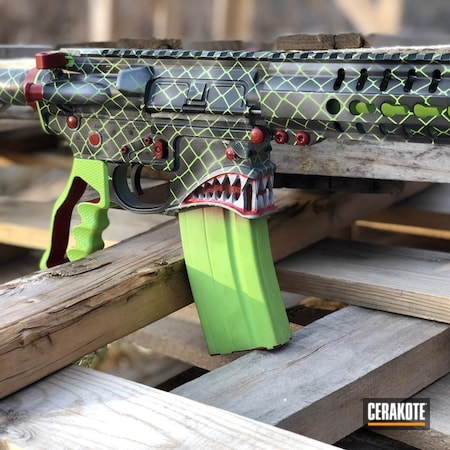 Powder Coating: Hidden White H-242,Crimson H-221,Zombie Green H-168,Spike's Tactical,Spikes Tactical Hellraiser,Tactical Rifle