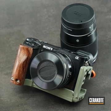 Cerakoted Sony Camera Body With Cerakote Elite Jungle E-140