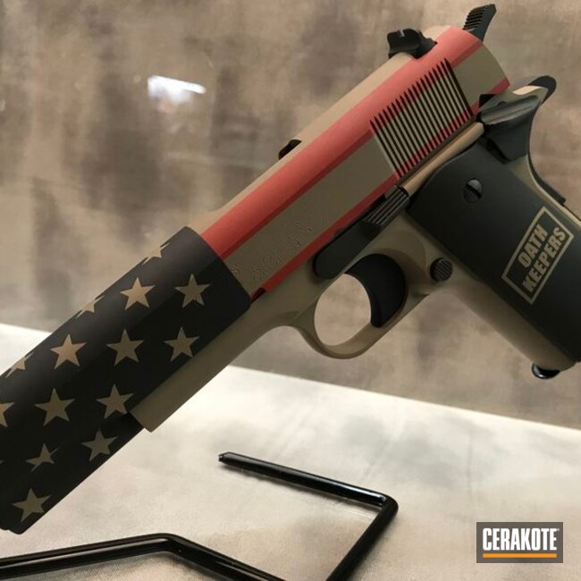 Cerakoted: MAGPUL® FLAT DARK EARTH H-267,Graphite Black H-146,Colt,Colt 1911,Crimson H-221,Oath Keepers,Pistol,American Flag,1911