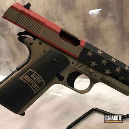 Powder Coating: Graphite Black H-146,Crimson H-221,Oath Keepers,1911,Pistol,Colt 1911,American Flag,Colt,MAGPUL® FLAT DARK EARTH H-267