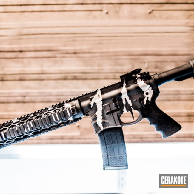 Cerakoted Spike's Tactical Rifle With A Cerakote Rip Torn Camo Finish
