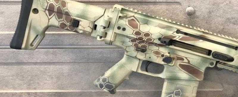 SCAR Rifle with a Cerakote Highlander Kryptek Finish by Web User | Cerakote