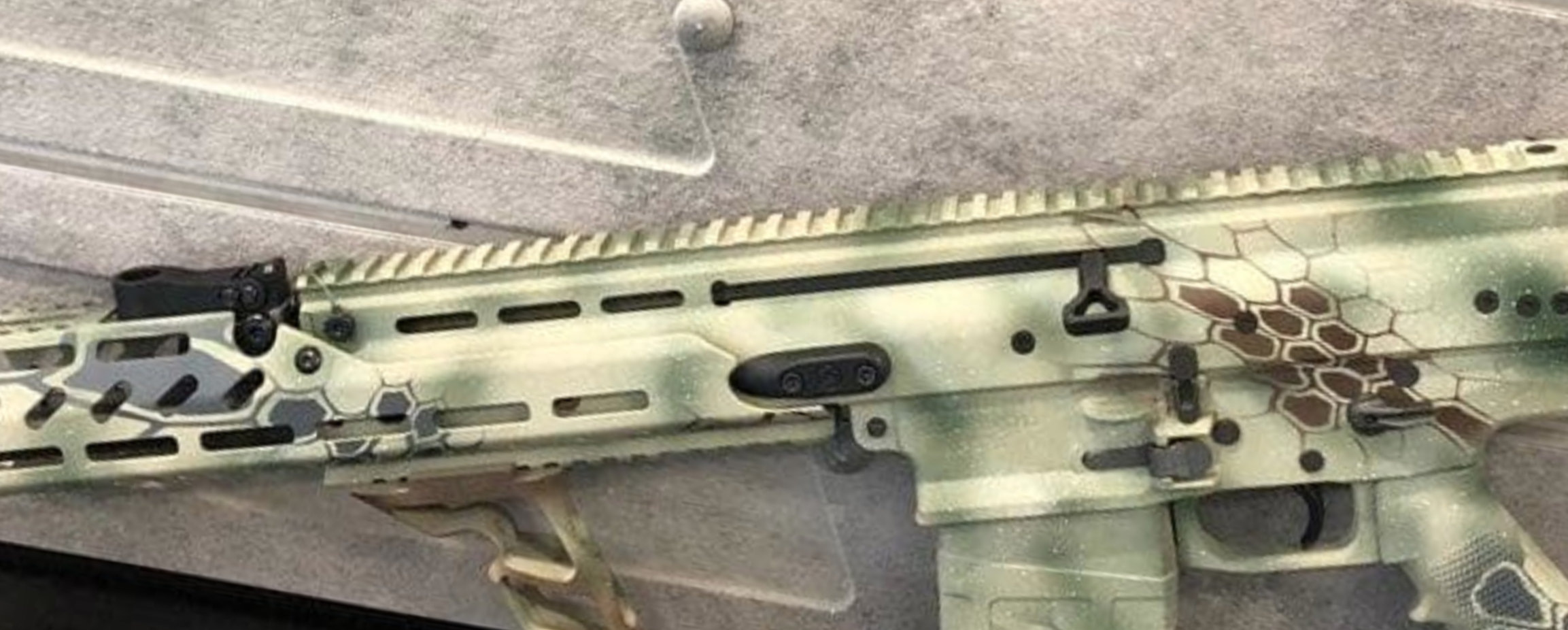 SCAR Rifle with a Cerakote Highlander Kryptek Finish by Web User | Cerakote