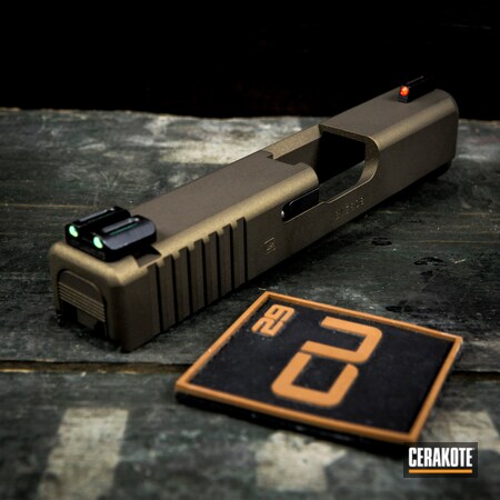 Powder Coating: Slide,Glock,Glock 26,Pistol,Burnt Bronze H-148