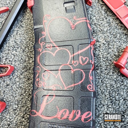 Powder Coating: Love,Gloss Black H-109,Girls Gun,Girls,USMC Red H-167,Emotion,Valentine's Day,Intertwined,Valentines,For the Girls,Gun Parts