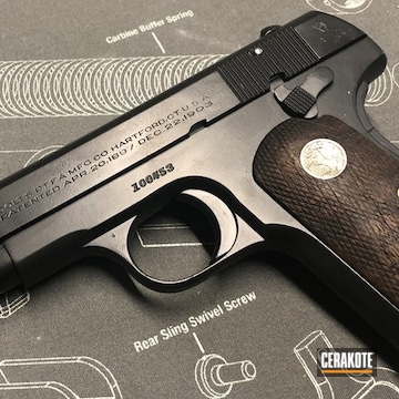 Cerakoted Colt 1903 Handgun Refinished In Cerakote E-100 Blackout