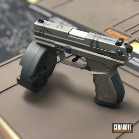 Powder Coating: Pistol,Walther,Blue Titanium H-185,Gun Metal Grey H-219,Dragonfly