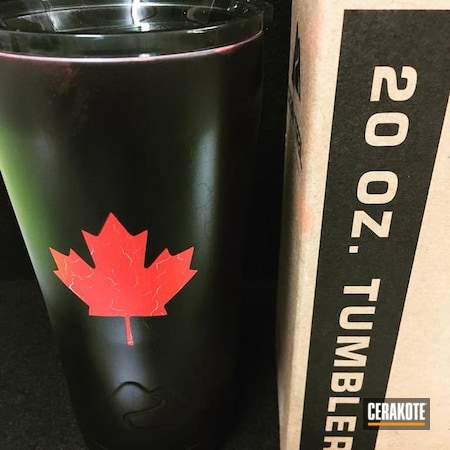 Powder Coating: Canada,Graphite Black H-146,Ozark Trail,Custom Tumbler Cup,Cerakote,Canadian Flag,Tumbler,YETI Cup,FIREHOUSE RED H-216,More Than Guns