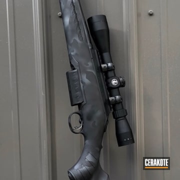 Cerakoted Custom Bolt Action Rifle In A Multicam Black Finish