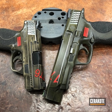 Cerakoted Matching Battleworn Smith & Wesson Handguns