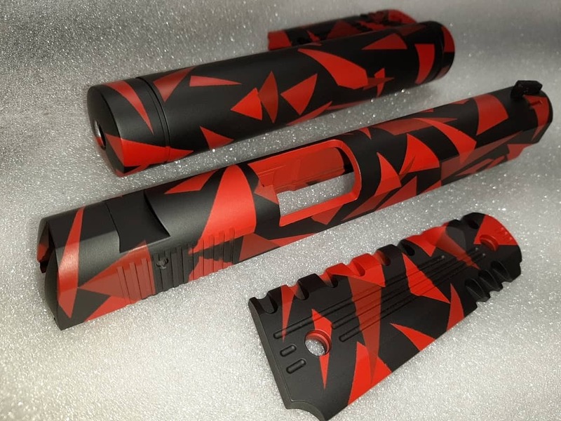 Black and Red Splinter Camo Finish by Mark Dunford | Cerakote