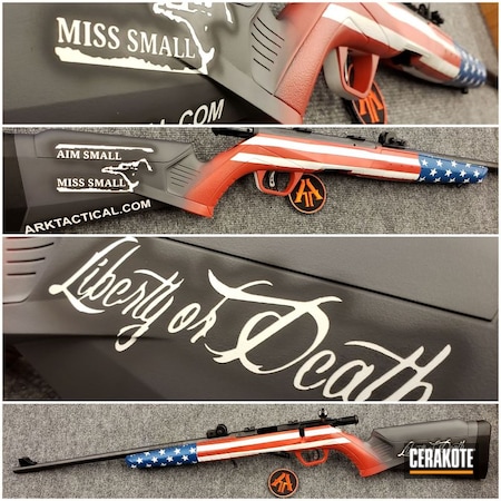 Powder Coating: Graphite Black H-146,Snow White H-136,Youth Rifle,.22LR,Left Handed,Lefty,USA,American Flag,FIREHOUSE RED H-216,Bolt Action Rifle,Sky Blue H-169