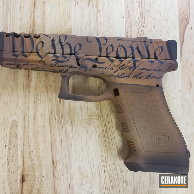 Cerakoted Glock 17 In A Custom Cerakote Rust Styled Finish