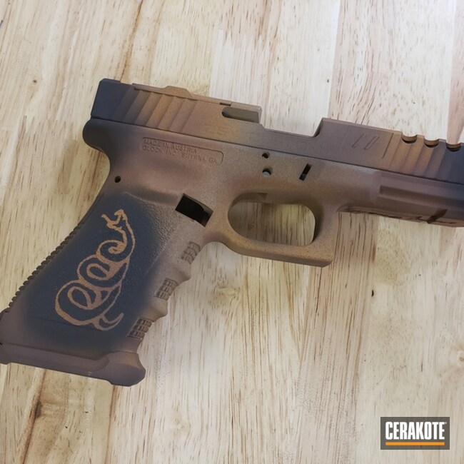 Glock 17 in a Custom Cerakote Rust Styled Finish by Web User | Cerakote