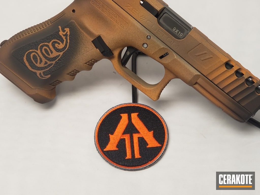 Glock 17 in a Custom Cerakote Rust Styled Finish by Web User | Cerakote