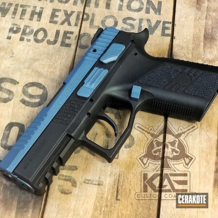 Powder Coating: Two Tone,Pistol,Blue Titanium H-185,CZ,CZ-USA