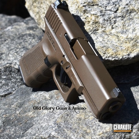 Powder Coating: Conceal Carry,Glock,Trijicon,Pistol,Glock 19,Daily Carry,Patriot Brown H-226,Solid Tone,Carry Gun