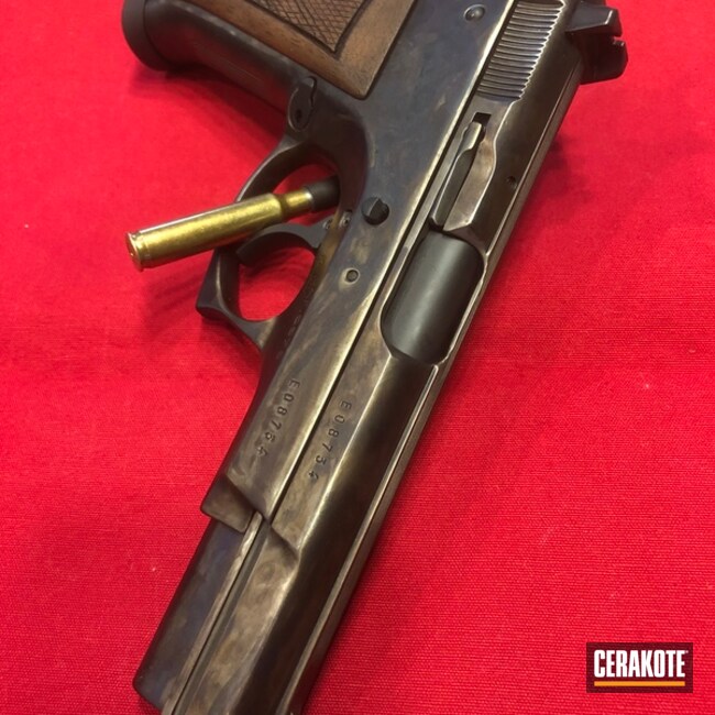 Cerakoted Beautiful Case Hardened Look On This Tanfoglio Handgun