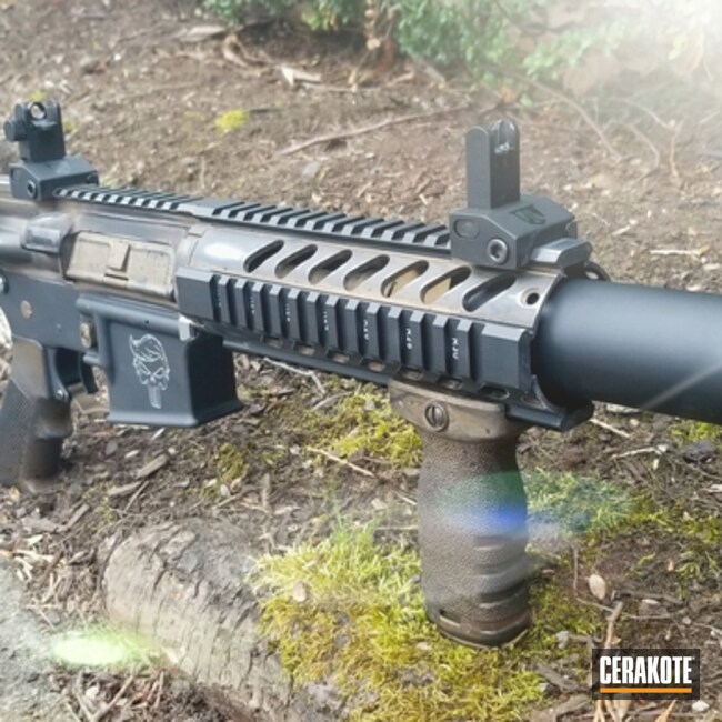 Battleworn 300 Blackout AR featuring Cerakote Armor Black and Burnt ...