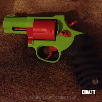 Cerakoted H-168 Zombie Green With H-216 Smith & Wesson Red