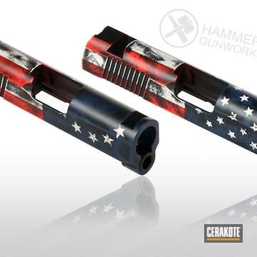Cerakoted 1911 Slides With An American Flag Themed Cerakote Finish
