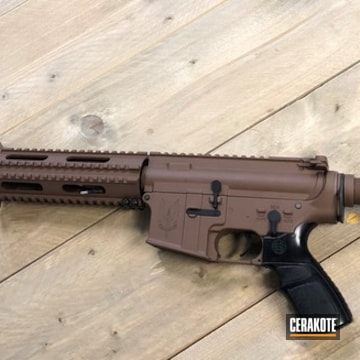 Cerakoted Airsoft Ics M4a1 Replica Done In Federal Brown And Graphite Black