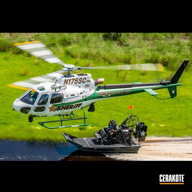 Cerakoted Helicopter Stabilizer Components With Glacier Black