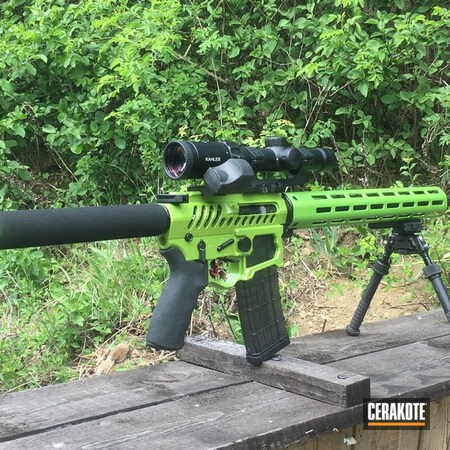Powder Coating: Two Tone,Zombie Green H-168,Tactical Rifle,MATTE CERAMIC CLEAR MC-161