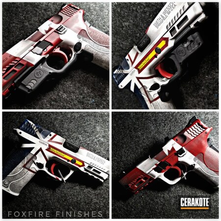 Powder Coating: Canada,Smith & Wesson,Corvette Yellow H-144,Snow White H-136,NRA Blue H-171,Canadian Flag,Pistol,.380,FIREHOUSE RED H-216,Newfoundland,380EZ