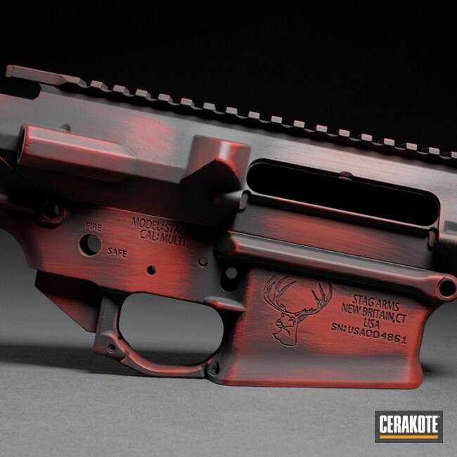 Cerakoted Stag Arms Upper / Lower / Handguard With Cerakote H-146 And H-221