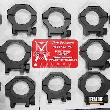 Cerakoted H-146 Graphite Black On These Scope Rings