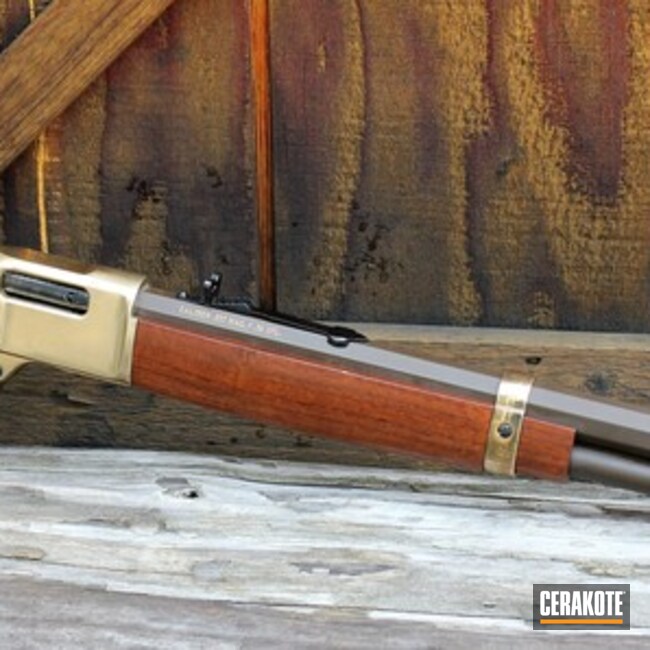 Cerakoted Lever Action Rifle Done With H-298 Plum Brown