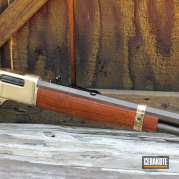 Cerakoted Lever Action Rifle Done With H-298 Plum Brown