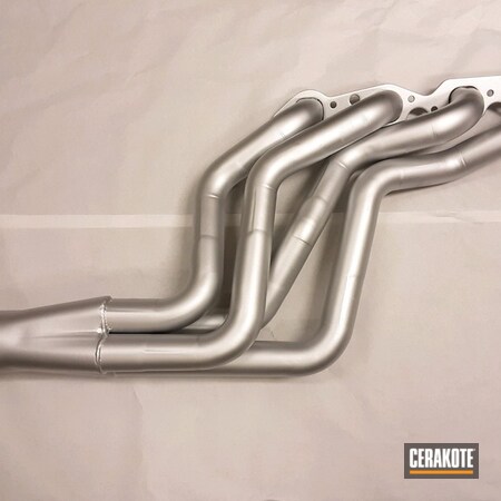 Powder Coating: Hooker Headers,Automotive,Before and After,Big Block Chevy,Big Block,Chevelle,Chevy,Headers,CERAKOTE GLACIER SILVER C-7700