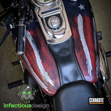 Cerakoted Distressed American Flag Harley Davidson Gas Tank