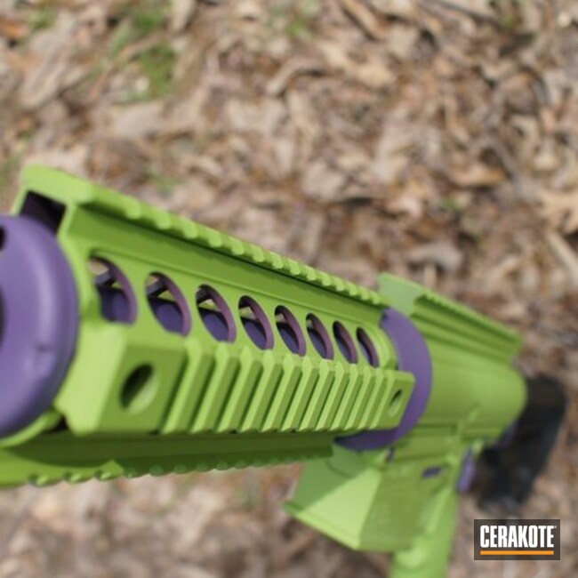 Cerakoted H-217 Bright Purple And H-168 Zombie Green