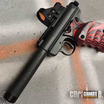 Cerakoted Ruger Mark Ii Target Handgun Refinished With Cerakote Graphite Black And Sniper Grey