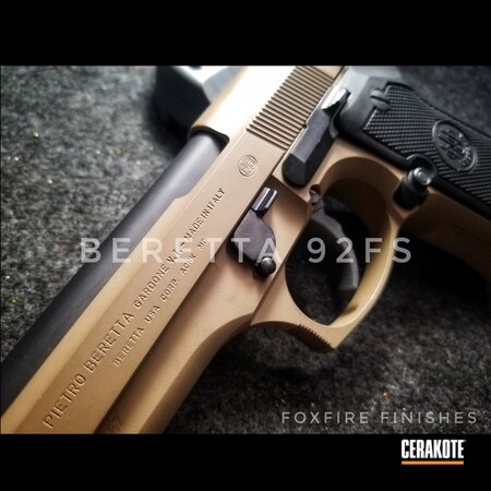 Powder Coating: Two Tone,BLACKOUT E-100,Pistol,Beretta,MAGPUL® FLAT DARK EARTH H-267
