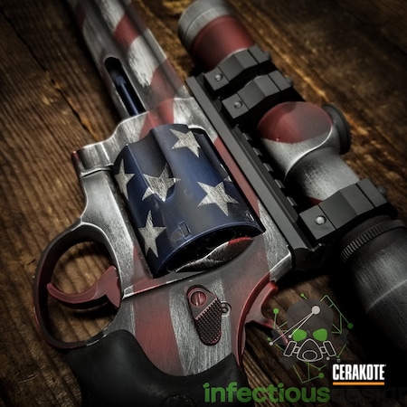 Powder Coating: Smith & Wesson,Distressed,NRA Blue H-171,smith & Wesson 460,Crushed Silver H-255,Revolver,FIREHOUSE RED H-216,Distressed American Flag,Antique