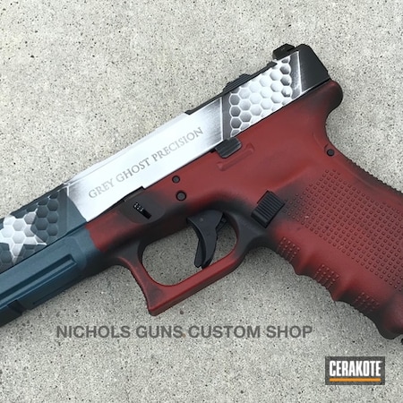 Powder Coating: Hidden White H-242,Crimson H-221,Glock,Texas Flag,Pistol,Blue Titanium H-185,Nichols Guns Custom Shop