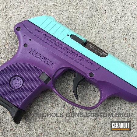 Powder Coating: Two Tone,Pistol,Nichols Guns Custom Shop,Bright Purple H-217,Robin's Egg Blue H-175,Ruger,Easter