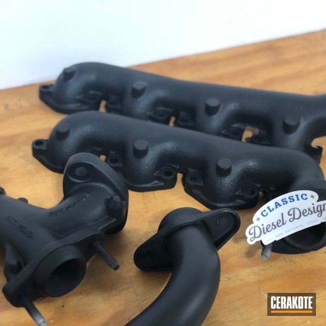 Cerakoted Headers And Exhaust Manifold Cerakoted With C-7600 Glacier Black