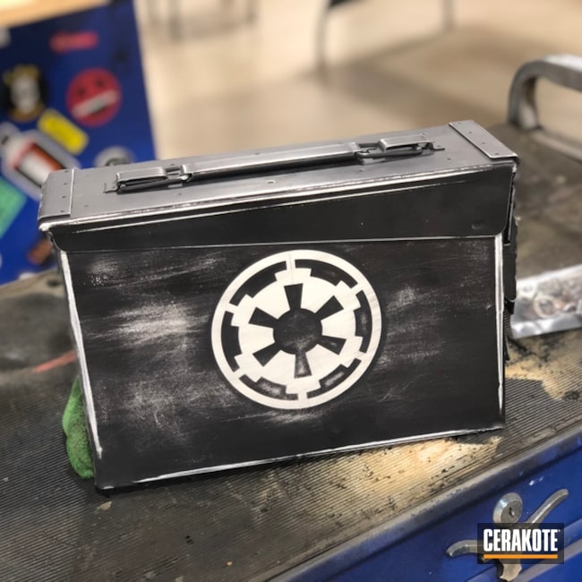Cerakoted Ammo Can With A Cerakote Distressed Star Wars Themed Finish
