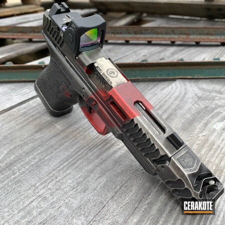 Powder Coating: Graphite Black H-146,Glock,Custom Glock Slide,Distressed,Pistol,Custom Theme,Glock 19,USMC Red H-167,Battleworn,Stippled,Titanium H-170