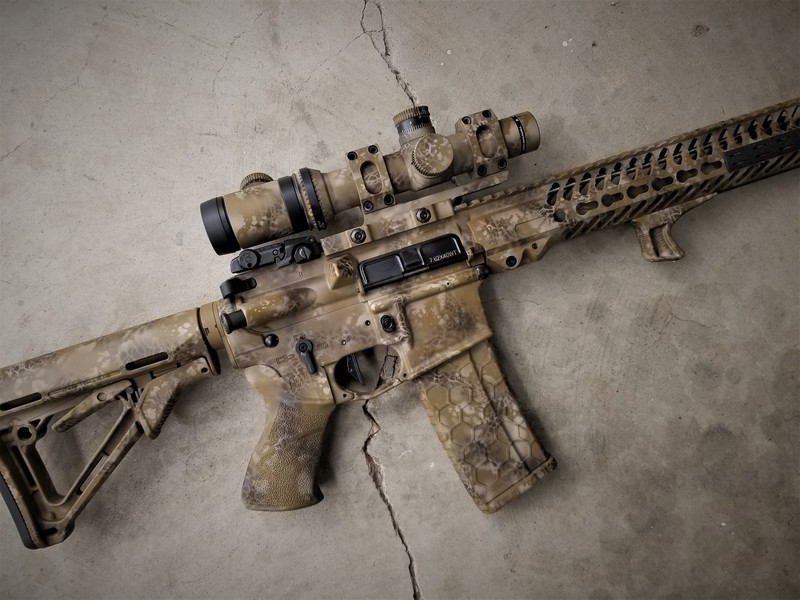 Customized Desert Rifle Custom Cerakote Desert Camo Finish by JARED HARSHAW | Cerakote