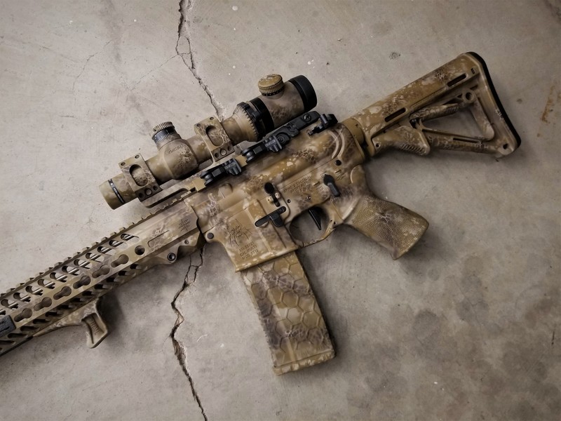 Customized Desert Rifle Custom Cerakote Desert Camo Finish by JARED HARSHAW | Cerakote