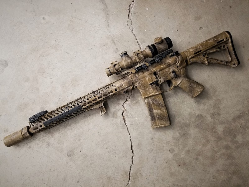 Customized Desert Rifle Custom Cerakote Desert Camo Finish by JARED HARSHAW | Cerakote